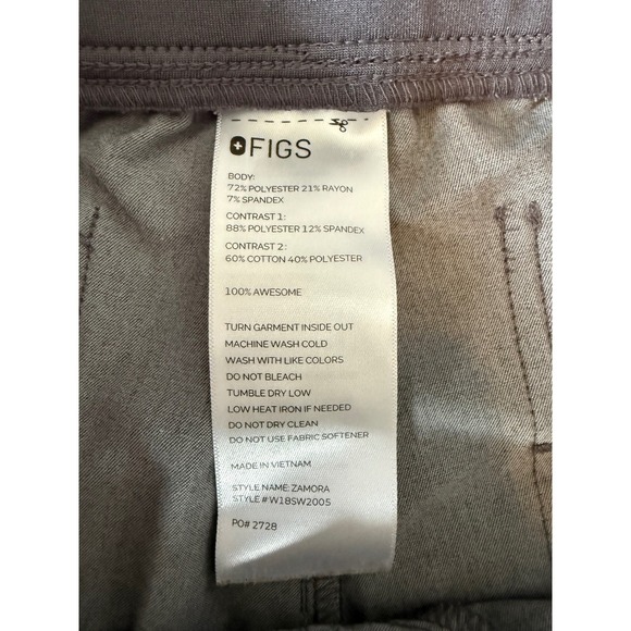 FIGS Zamora Jogger Scrub Pants Womens Medium Charcoal Grey Joggers - Picture 3 of 5